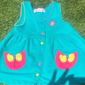 Gymboree Button Down Dress with Bow Appliqués